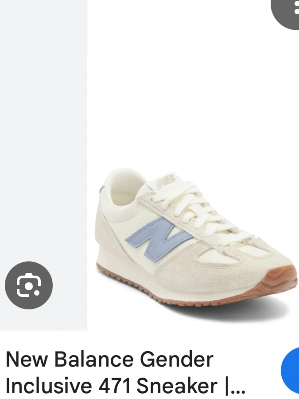 New Balance Cream &Light Blue  Runner Sneakers  UNISEX